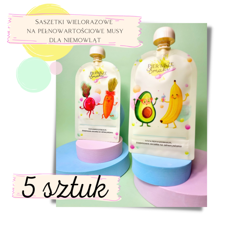 Saszetka wielorazowa na pokarm dla niemowląt